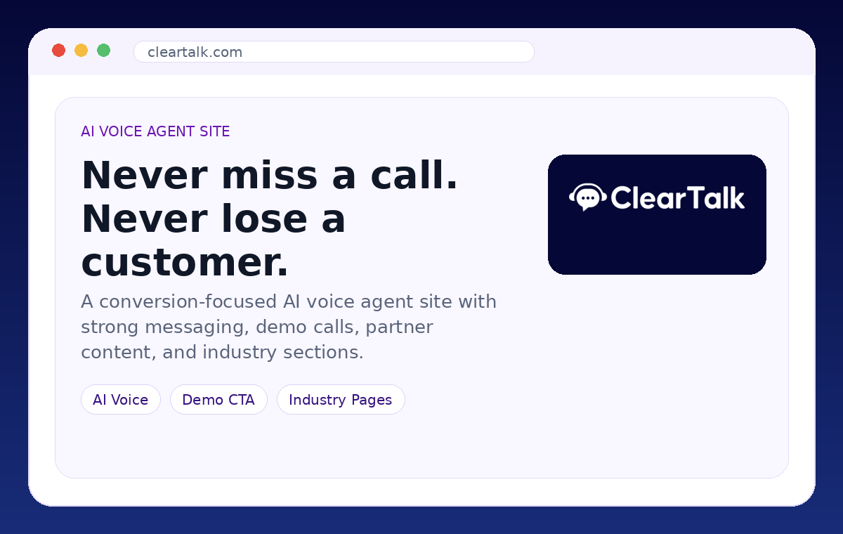 ClearTalk website preview